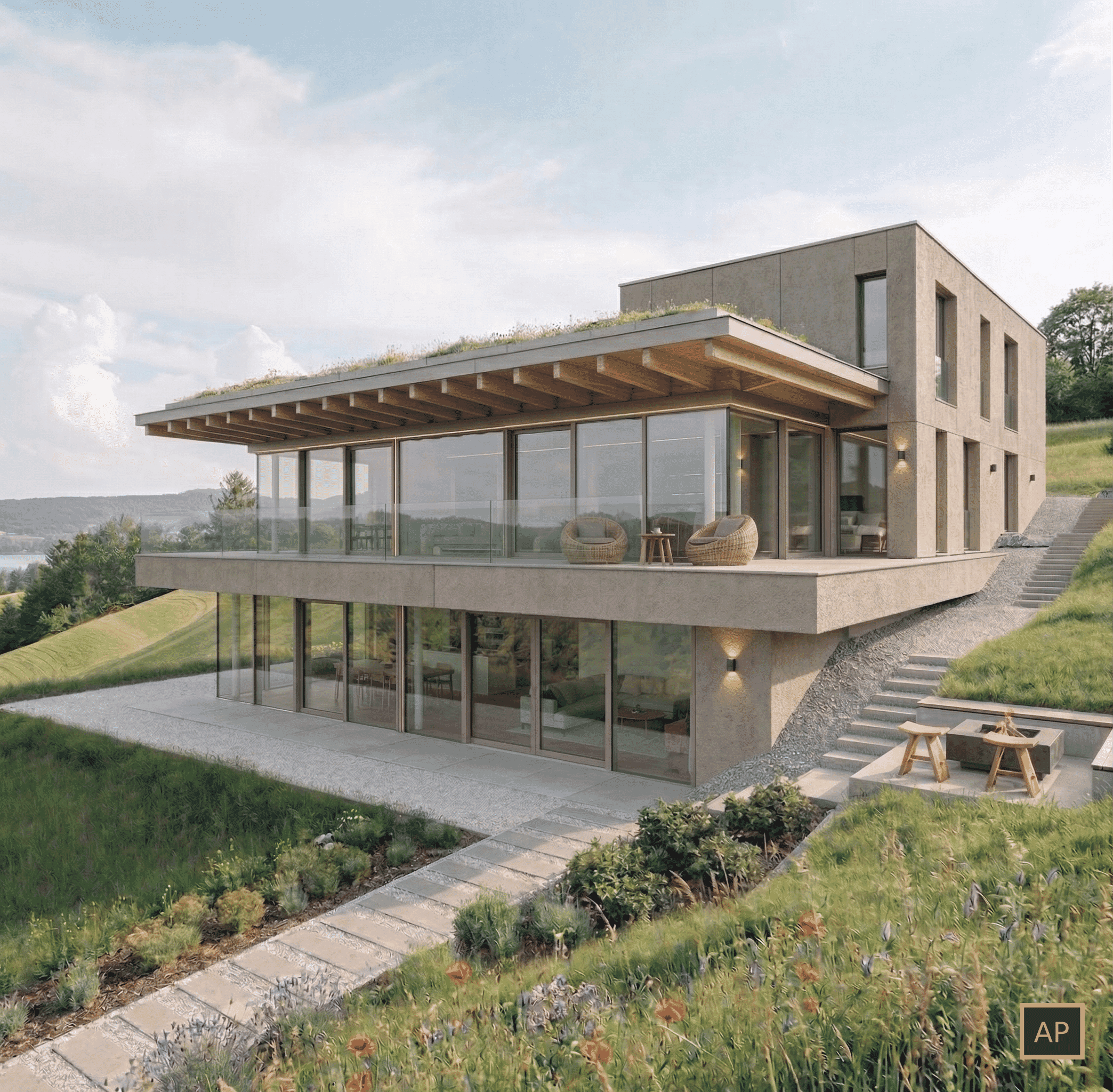 3D Architekturvisualisierung bei Tag - Exterior Rendering Schweiz