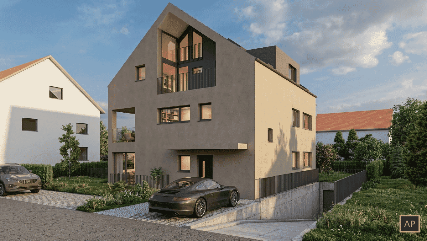 3D Aussenvisualisierung Mehrfamilienhaus - Architektur Rendering Zürich