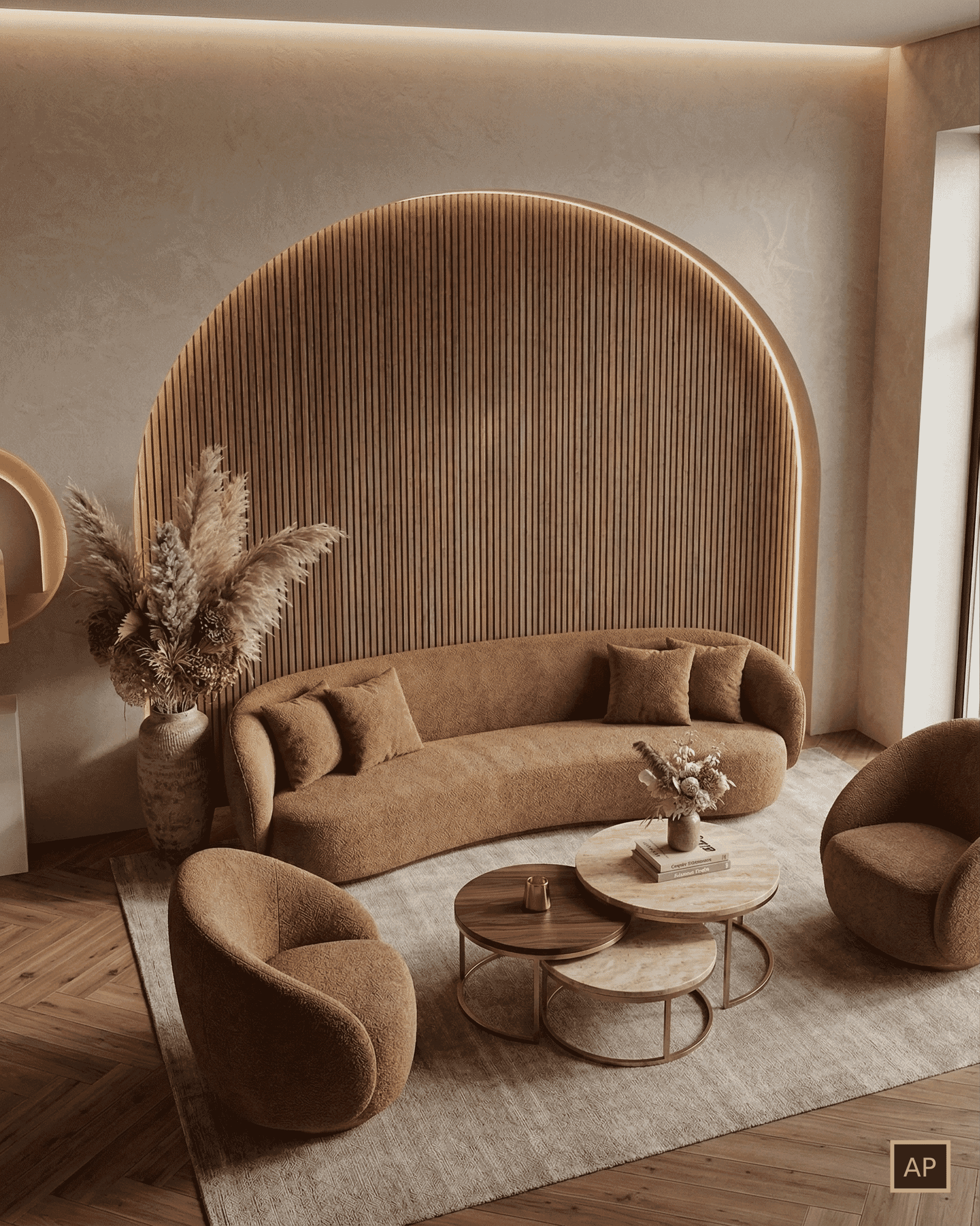 3D Innenvisualisierung Wohnbereich Perspektive 2