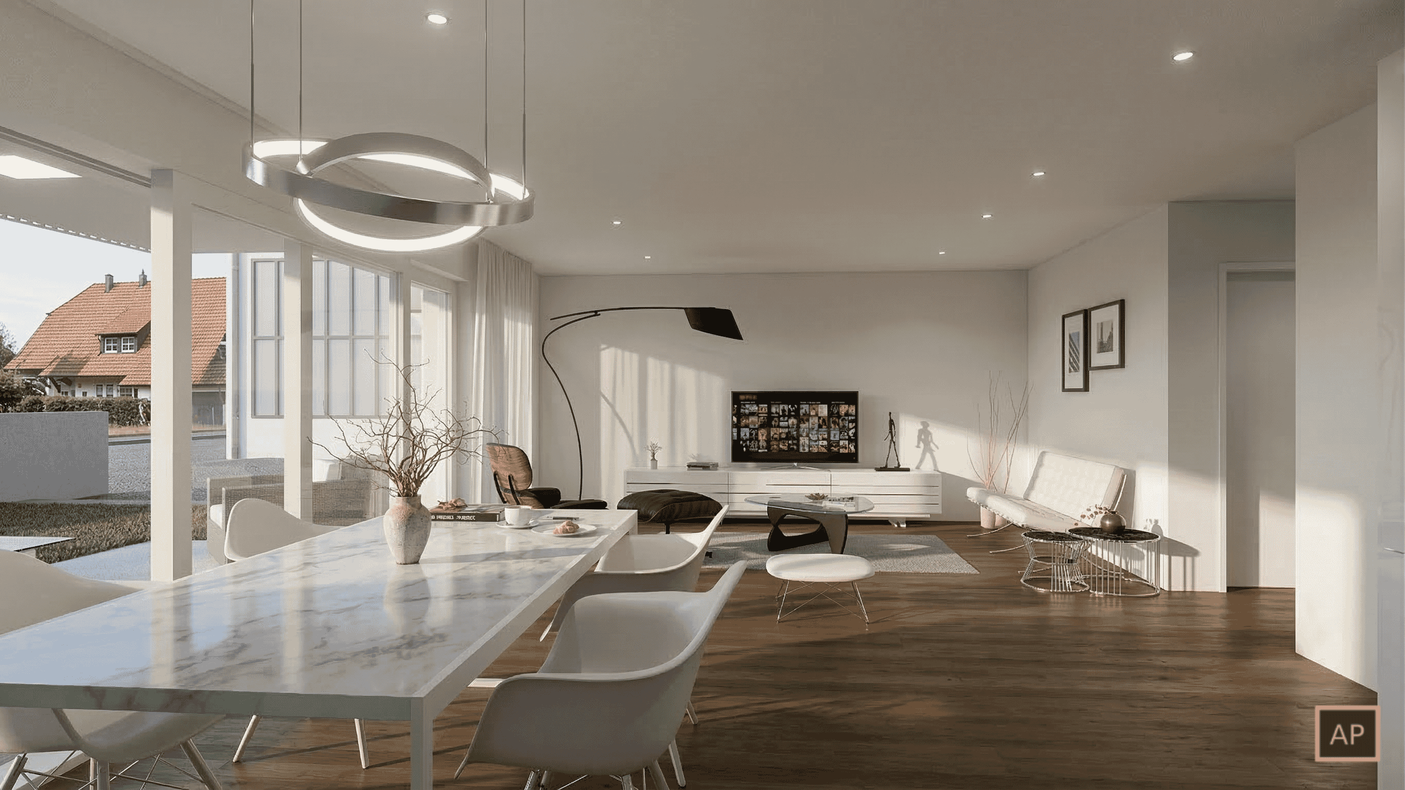 Innenvisualisierung elegantes Esszimmer - Interior Design 3D Rendering